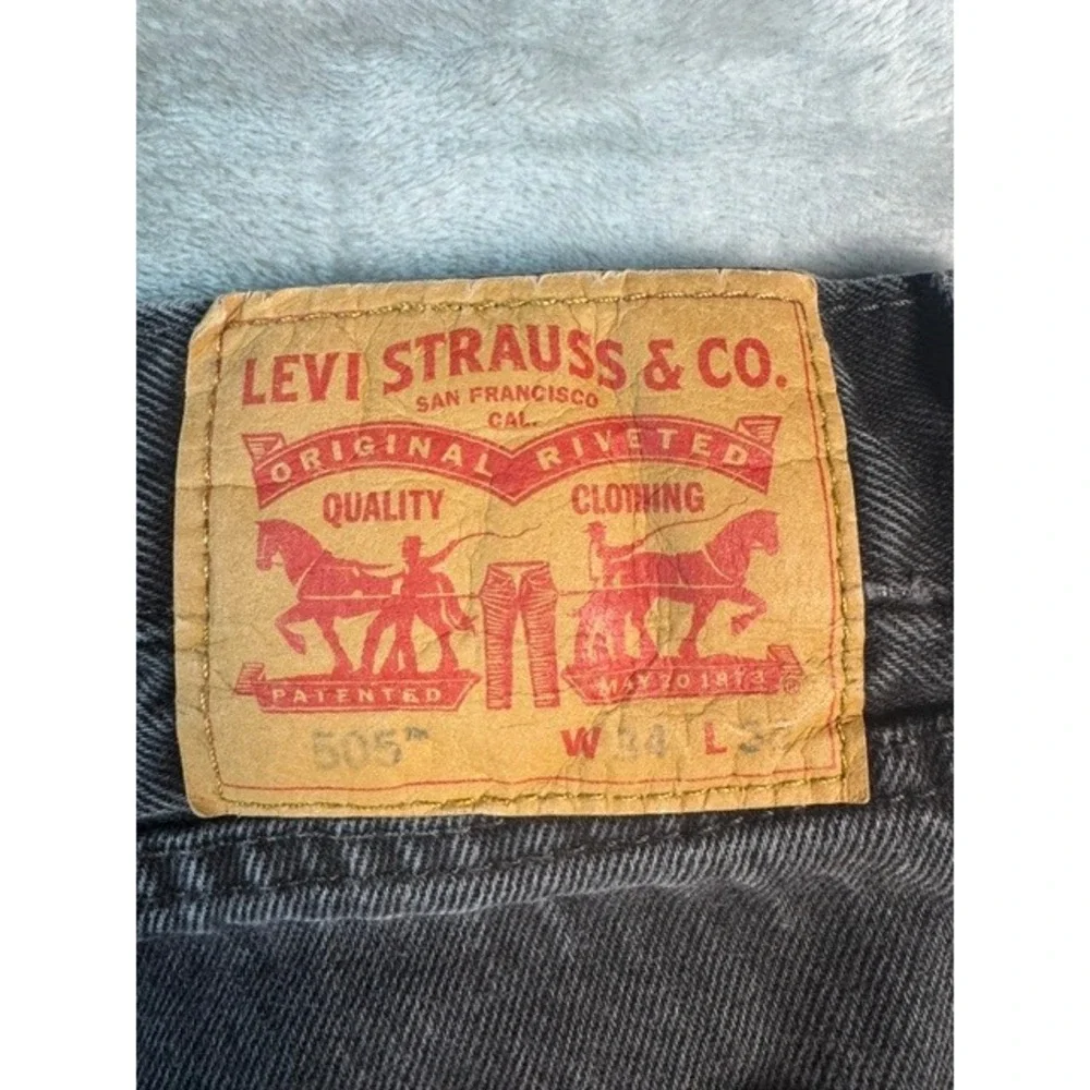 Levi's Jeans Mens 31x30 505 Regular Fit Straight Leg Faded Black Denim Pants